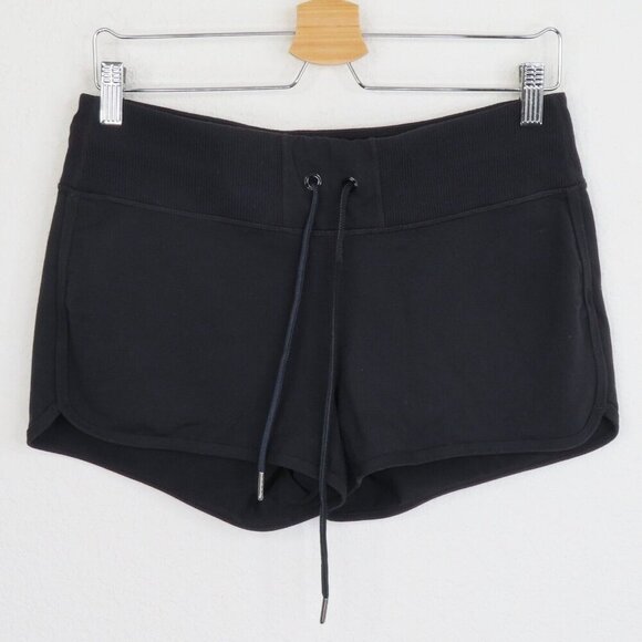 Athleta Womens Medium 3in Inseam Solid Black Drawstring Athletic Running Shorts - Picture 7 of 8